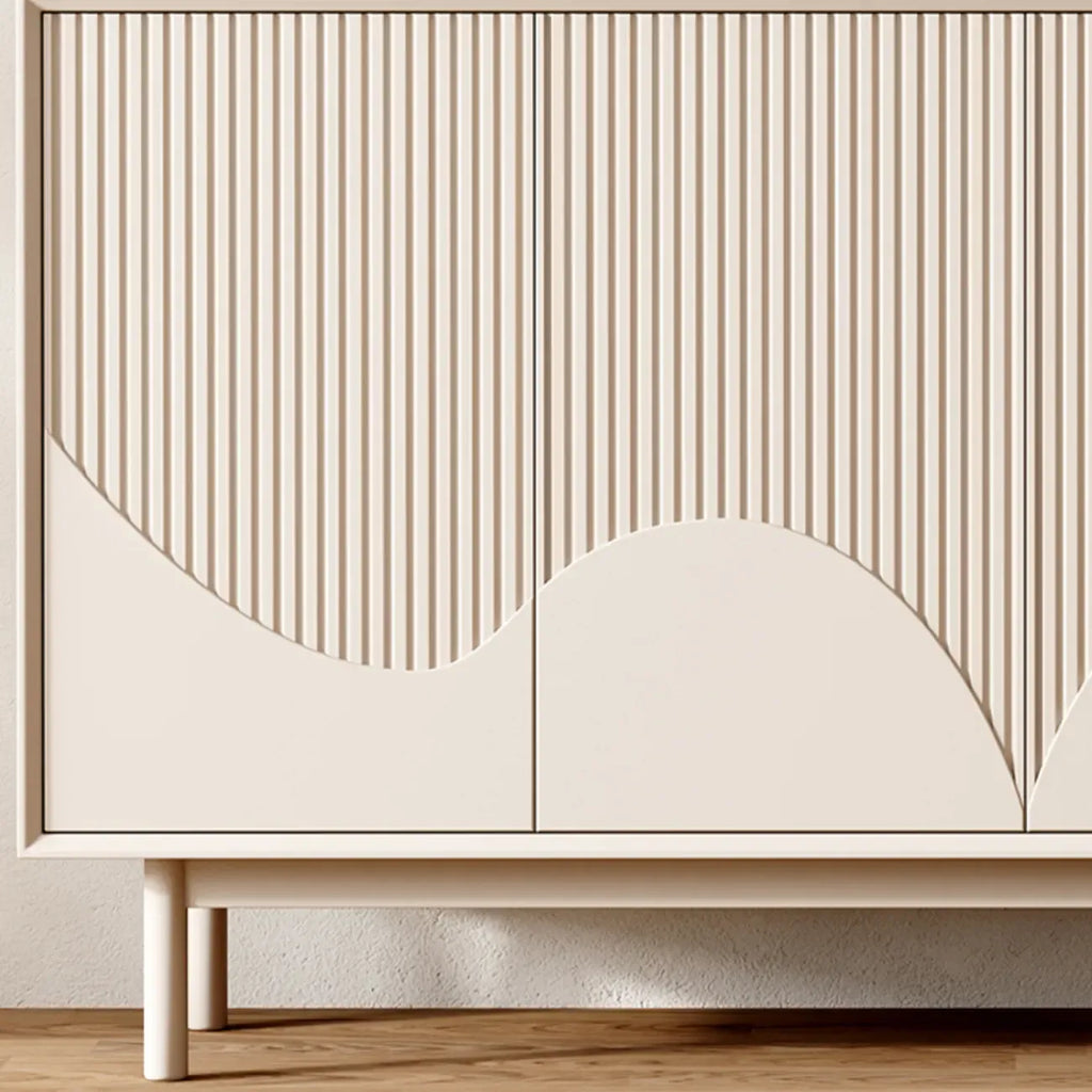 Modern Wooden Buffet Table with Kitchen Appliance Storage