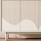 Modern Wooden Buffet Table with Kitchen Appliance Storage