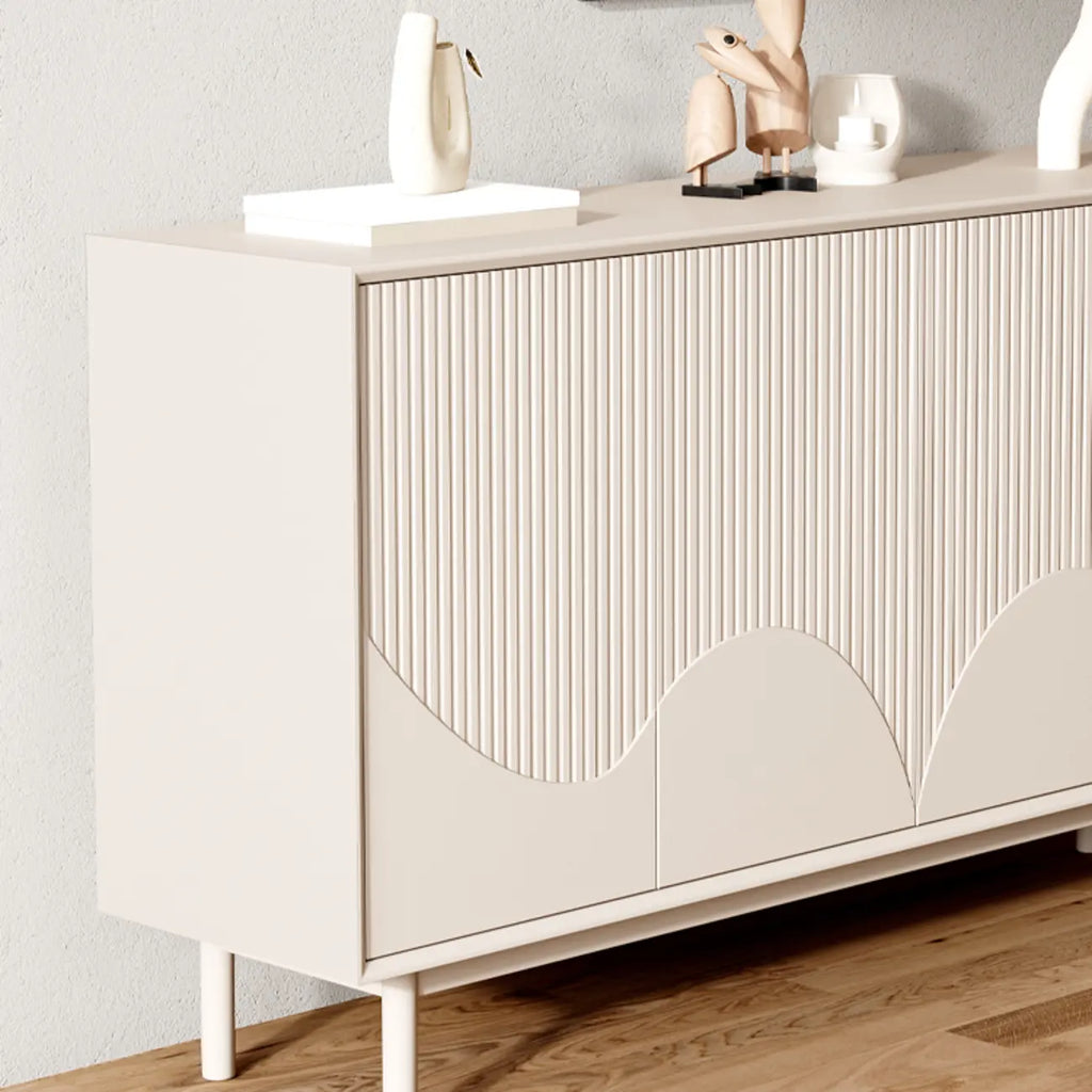 Modern Wooden Buffet Table with Kitchen Appliance Storage