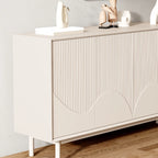 Modern Wooden Buffet Table with Kitchen Appliance Storage
