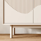 Modern Wooden Buffet Table with Kitchen Appliance Storage