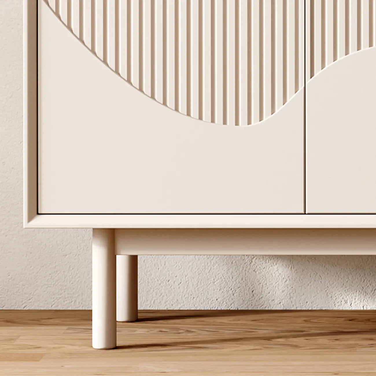 Modern Wooden Buffet Table with Kitchen Appliance Storage