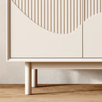 Modern Wooden Buffet Table with Kitchen Appliance Storage