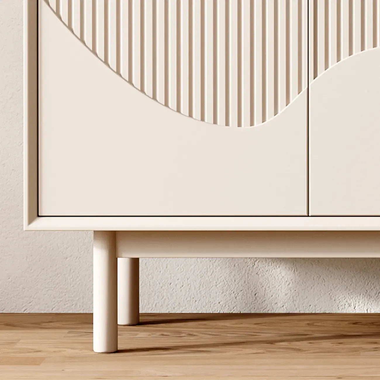 Modern Wooden Buffet Table with Kitchen Appliance Storage