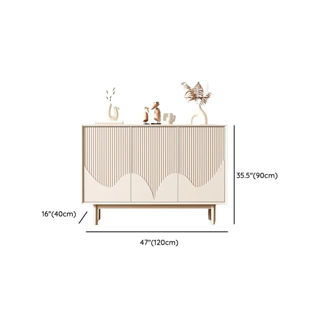 Modern Wooden Buffet Table with Kitchen Appliance Storage