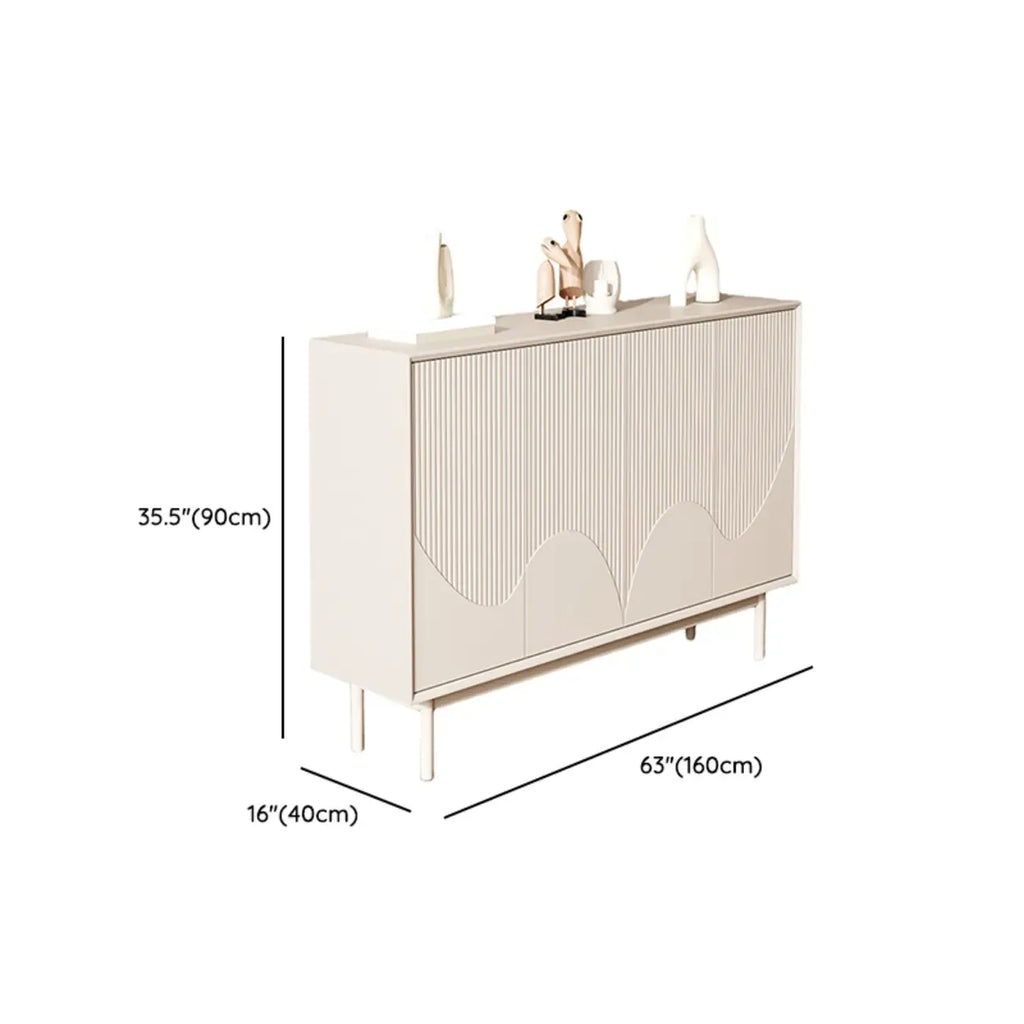 Modern Wooden Buffet Table with Kitchen Appliance Storage
