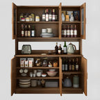 Modern Wooden Sideboard with Cabinets & Shelves