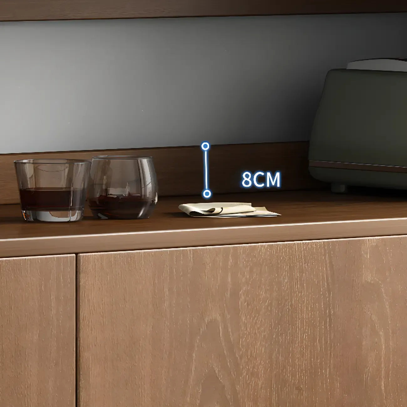Modern Wooden Sideboard with Cabinets & Shelves