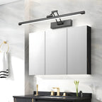 Minimalist LED Black Tubular Vanity Light with Swing Arm
