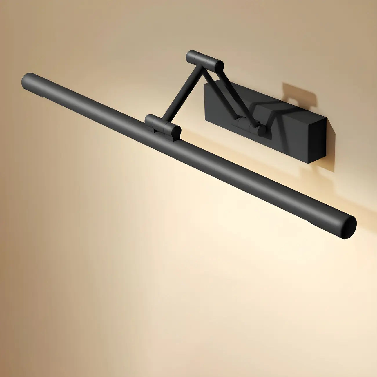 Minimalist LED Black Tubular Vanity Light with Swing Arm