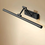 Minimalist LED Black Tubular Vanity Light with Swing Arm