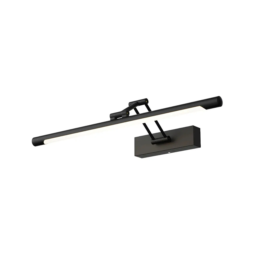 Minimalist LED Black Tubular Vanity Light with Swing Arm