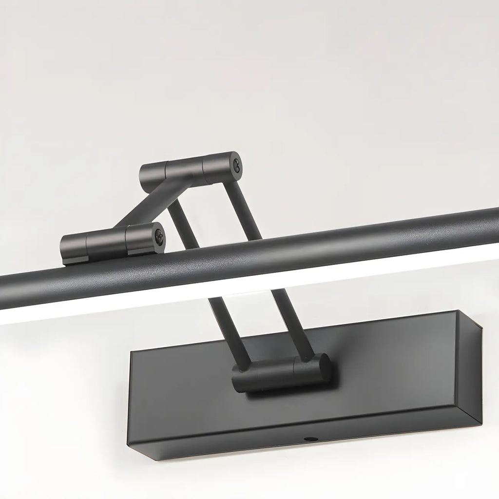 Minimalist LED Black Tubular Vanity Light with Swing Arm