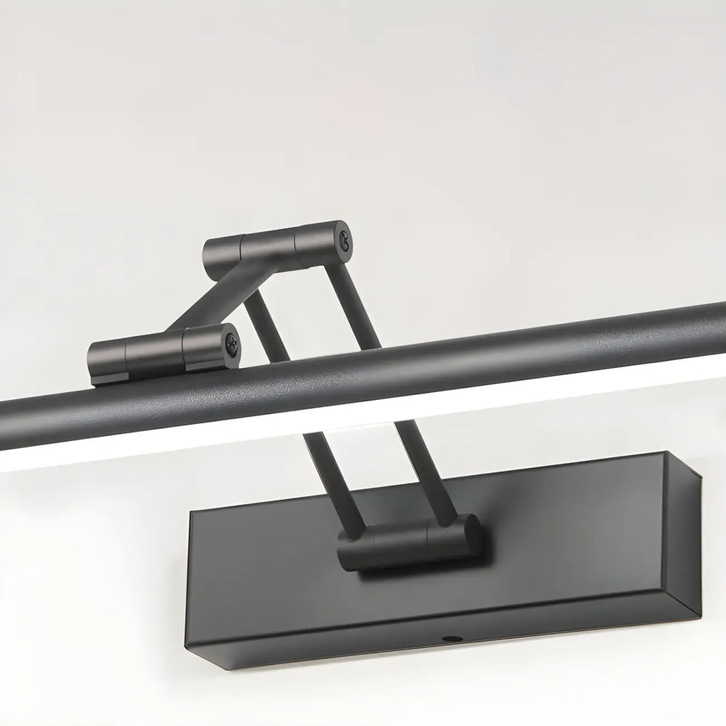 Minimalist LED Black Tubular Vanity Light with Swing Arm