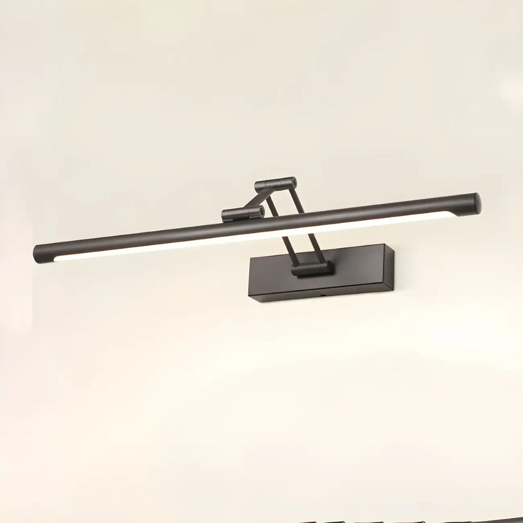Minimalist LED Black Tubular Vanity Light with Swing Arm