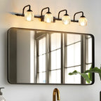 Elegant 3 heads Black Metal Wall Lamp with Crystal Globe