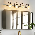 Elegant 3 heads Black Metal Wall Lamp with Crystal Globe