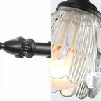 Elegant 3 heads Black Metal Wall Lamp with Crystal Globe