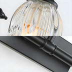 Elegant 3 heads Black Metal Wall Lamp with Crystal Globe