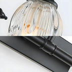 Elegant 3 heads Black Metal Wall Lamp with Crystal Globe