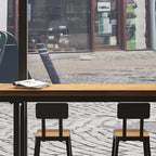 Industrial Solid Wood Bar Set with Metal Legs