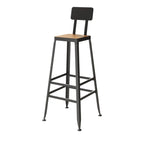 Industrial Solid Wood Bar Set with Metal Legs