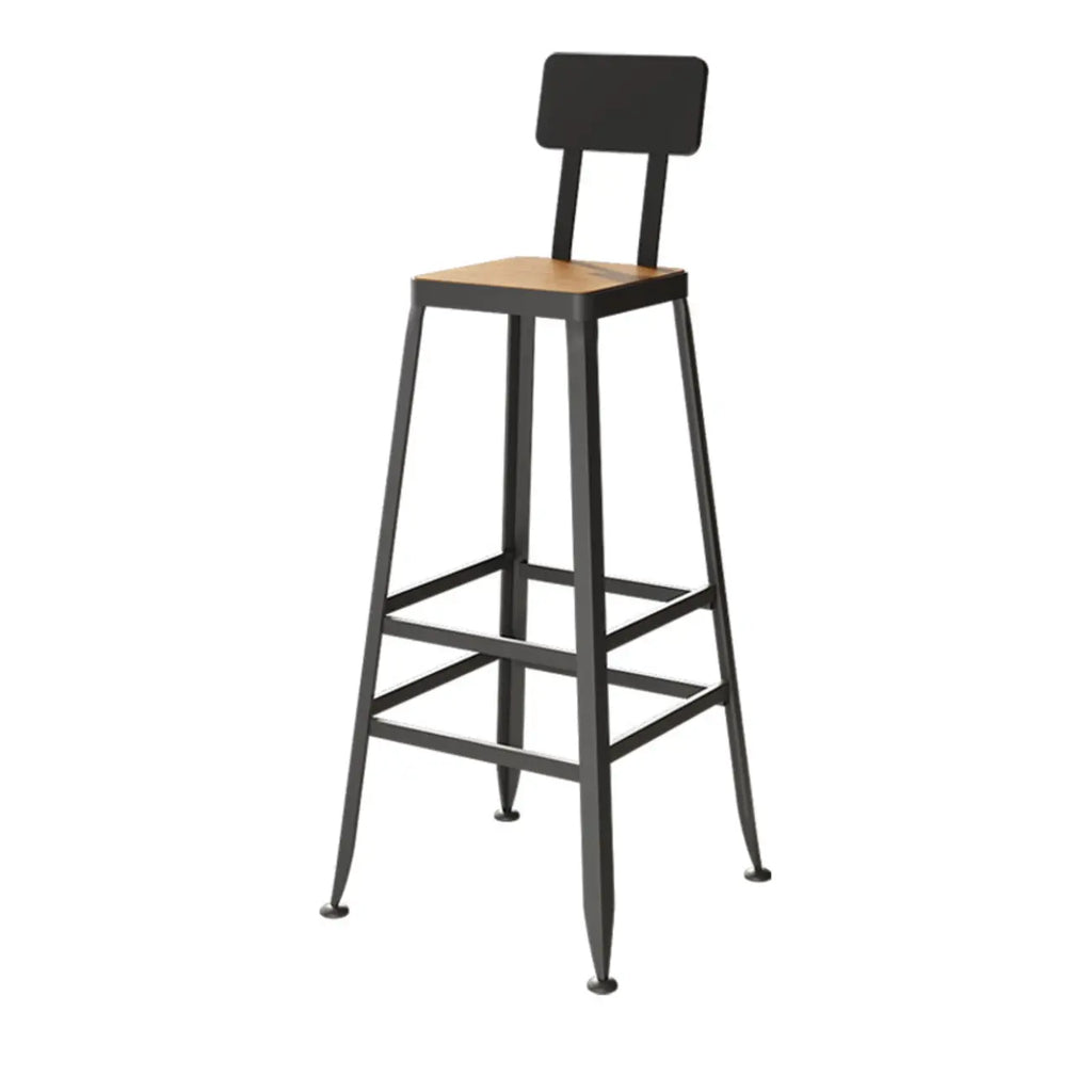 Industrial Solid Wood Bar Set with Metal Legs