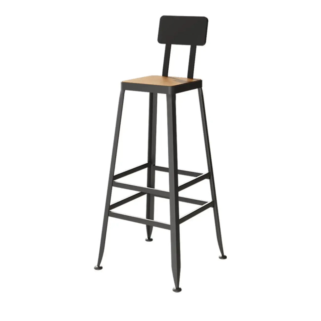 Industrial Solid Wood Bar Set with Metal Legs