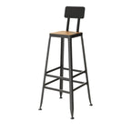 Industrial Solid Wood Bar Set with Metal Legs