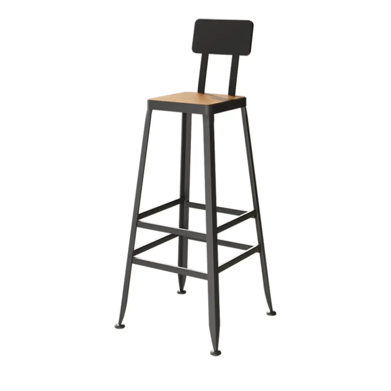 Industrial Solid Wood Bar Set with Metal Legs