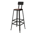 Industrial Solid Wood Bar Set with Metal Legs