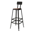 Industrial Solid Wood Bar Set with Metal Legs
