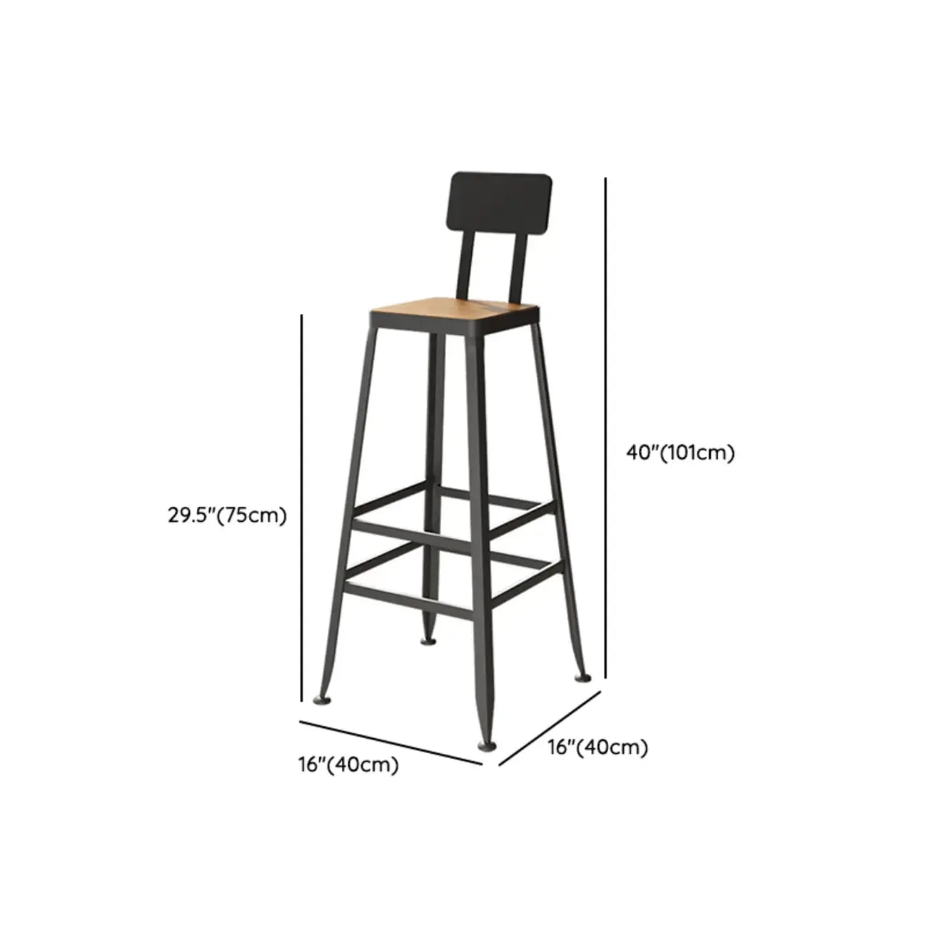 Industrial Solid Wood Bar Set with Metal Legs