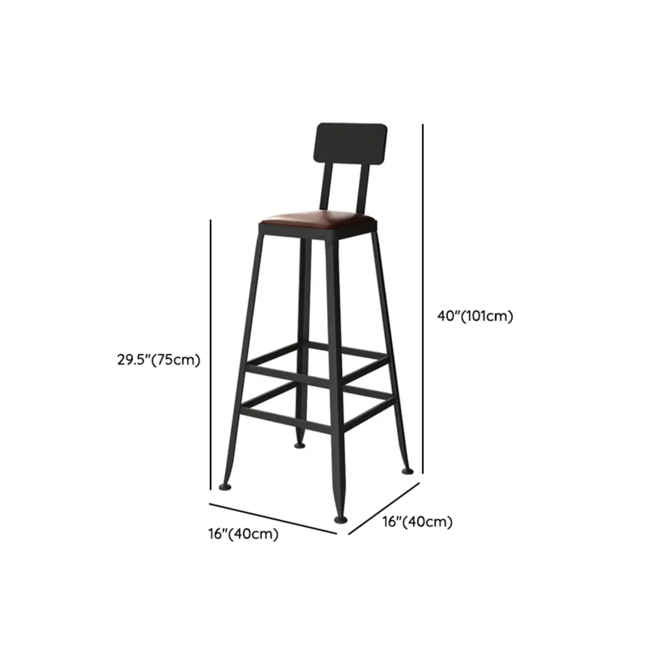 Industrial Solid Wood Bar Set with Metal Legs