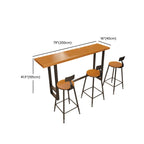 Industrial Wood Bar Table Set with Black Metal Base