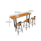 Industrial Wood Bar Table Set with Black Metal Base