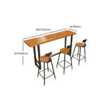 Industrial Wood Bar Table Set with Black Metal Base