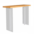 Modern Brown Bar Set with Wood Seating and Footrest