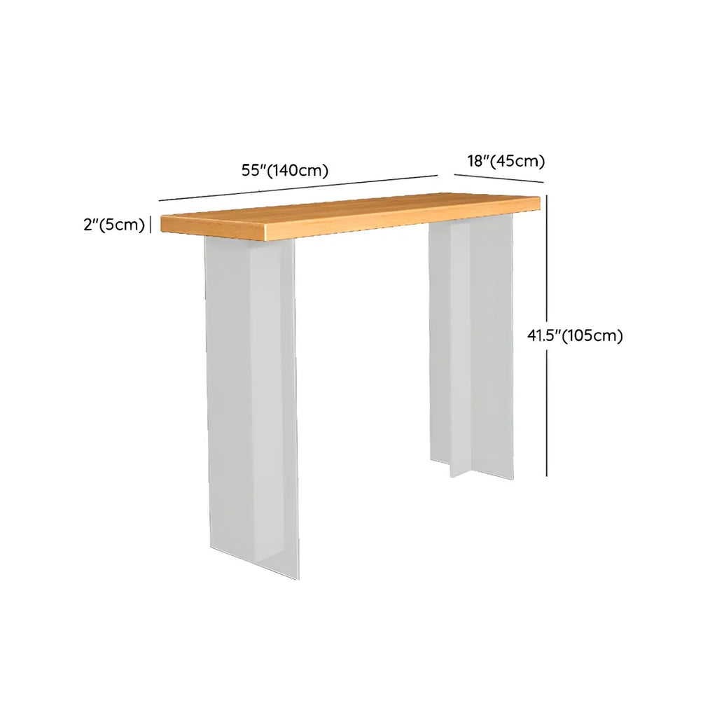 Modern Brown Bar Set with Wood Seating and Footrest