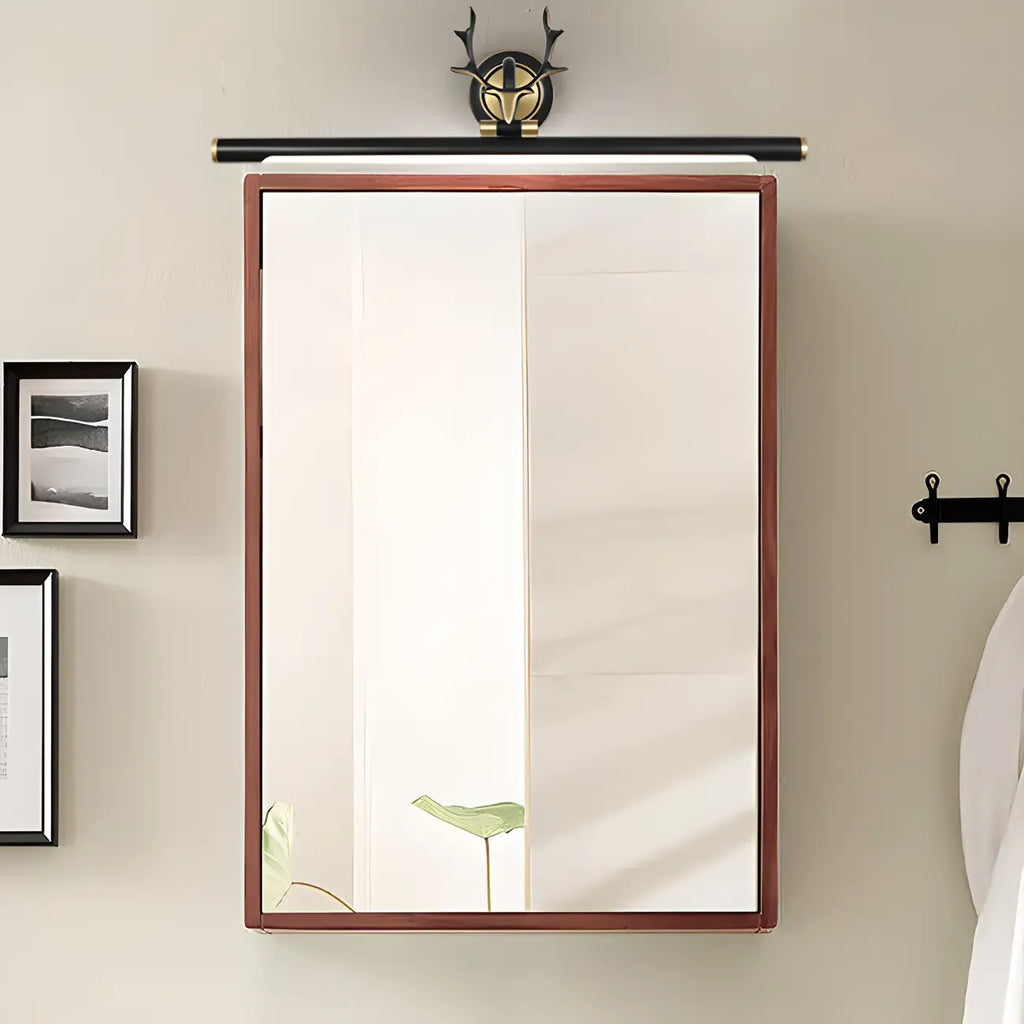 Modern Linear Gold Bathroom Vanity Light with Antler Design