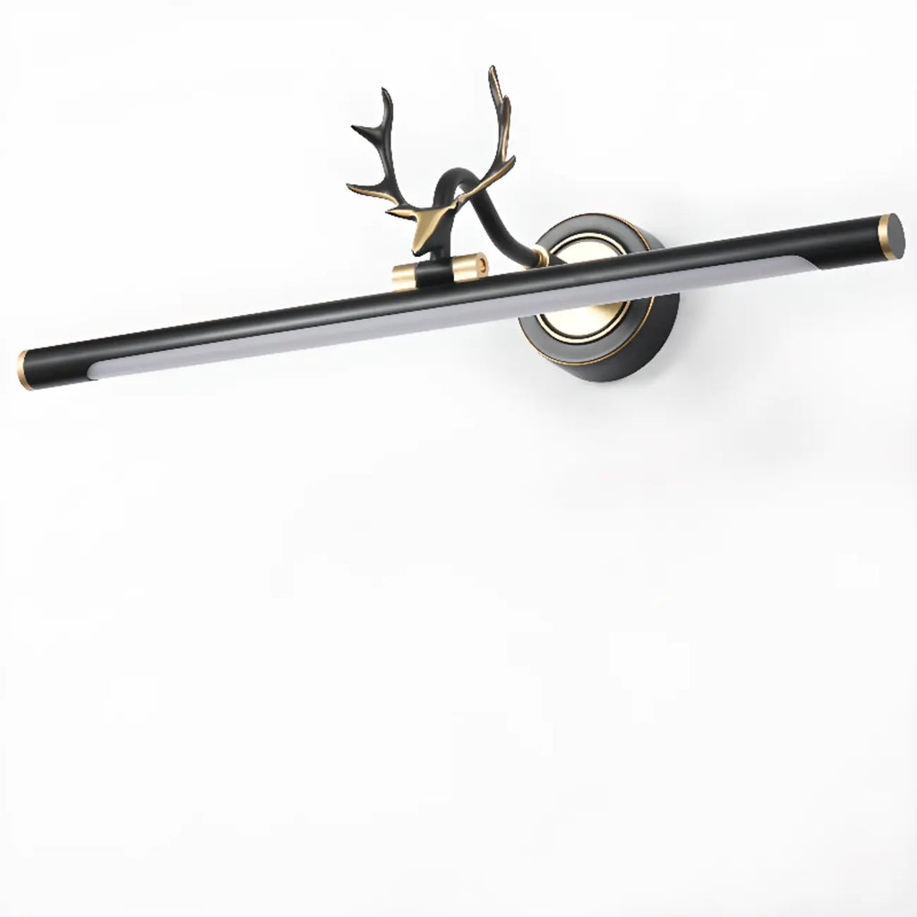 Modern Linear Gold Bathroom Vanity Light with Antler Design