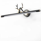 Modern Linear Gold Bathroom Vanity Light with Antler Design