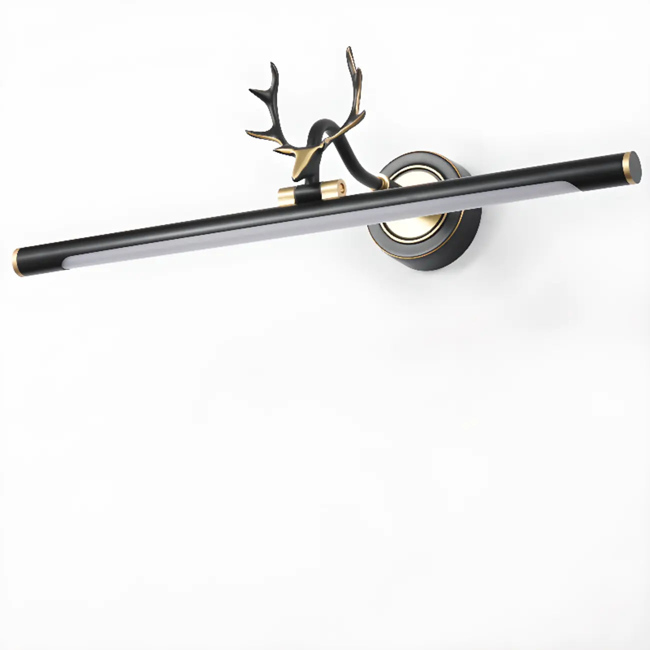 Modern Linear Gold Bathroom Vanity Light with Antler Design