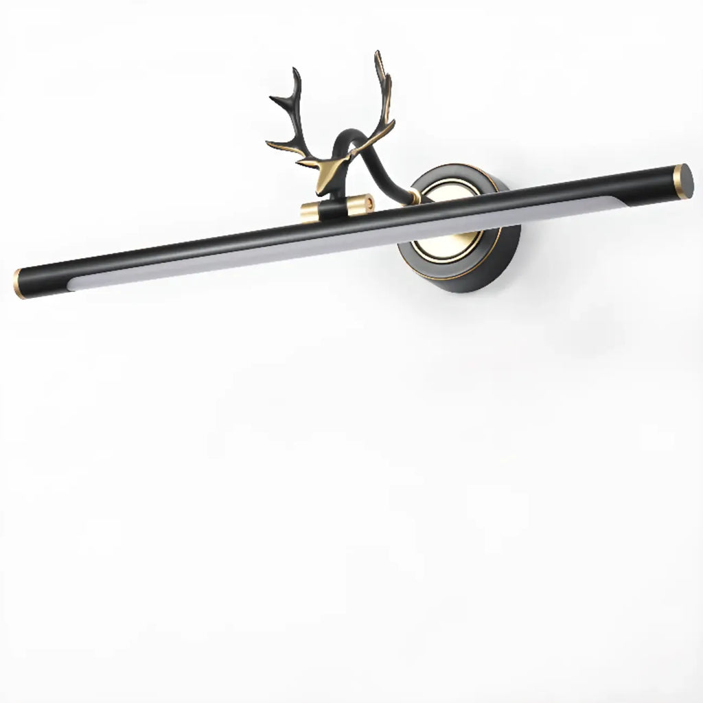 Modern Linear Gold Bathroom Vanity Light with Antler Design