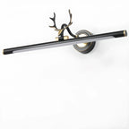 Modern Linear Gold Bathroom Vanity Light with Antler Design