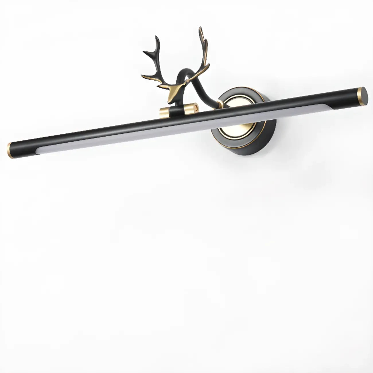 Modern Linear Gold Bathroom Vanity Light with Antler Design