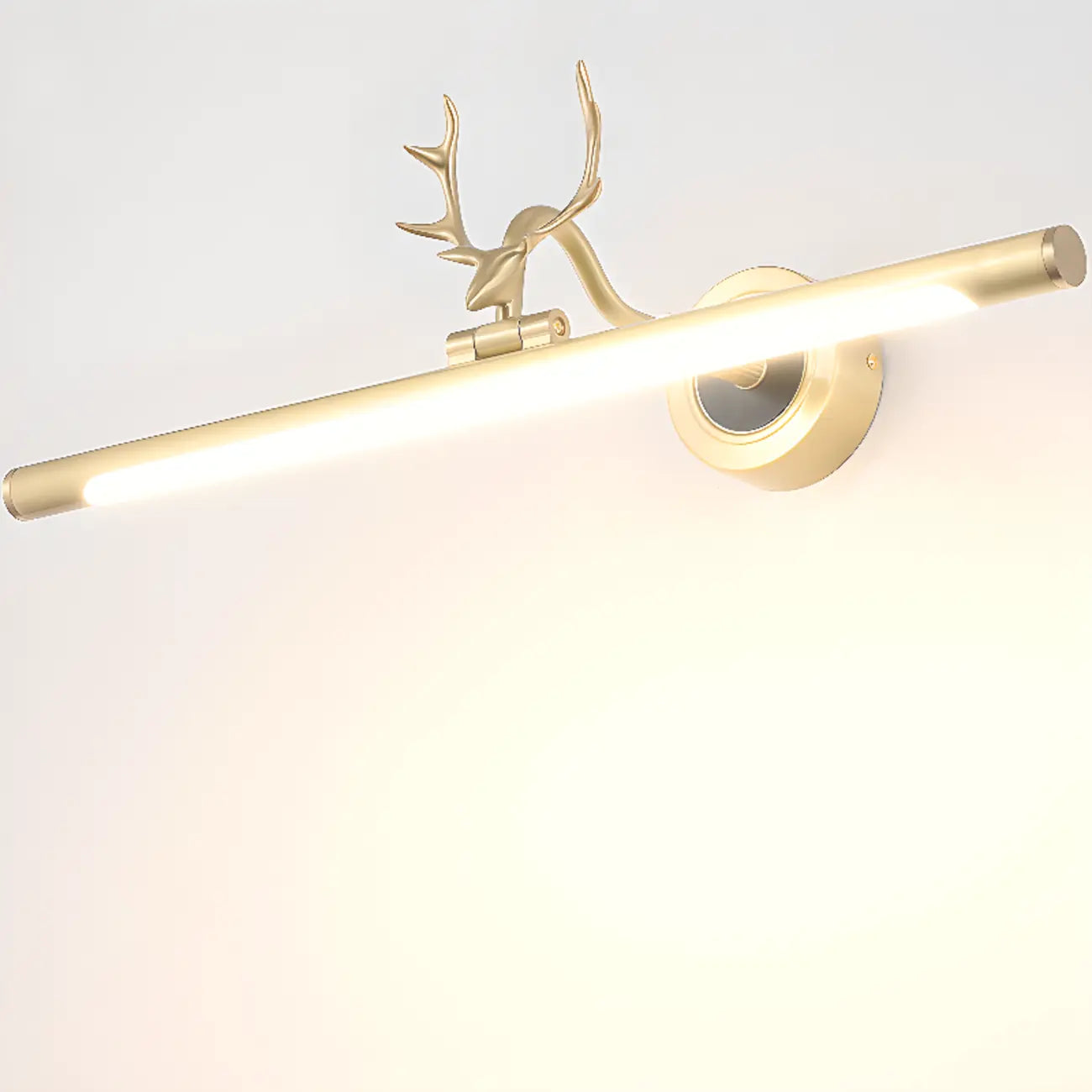 Modern Linear Gold Bathroom Vanity Light with Antler Design