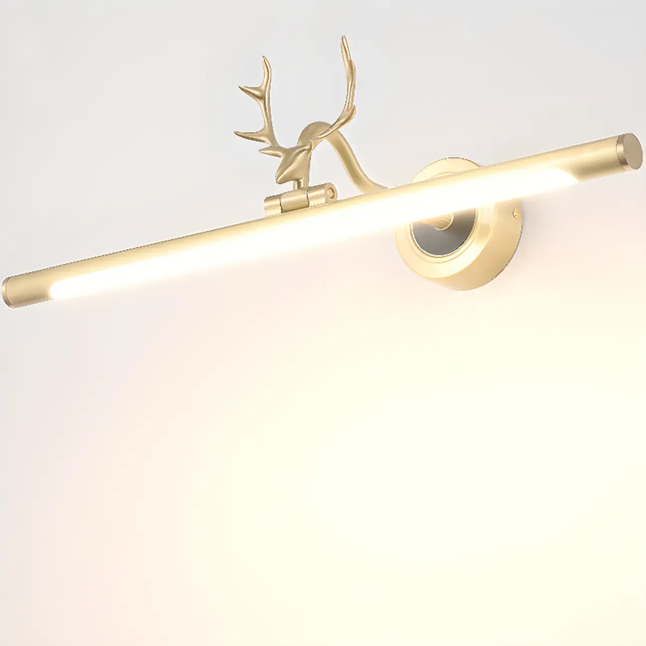 Modern Linear Gold Bathroom Vanity Light with Antler Design