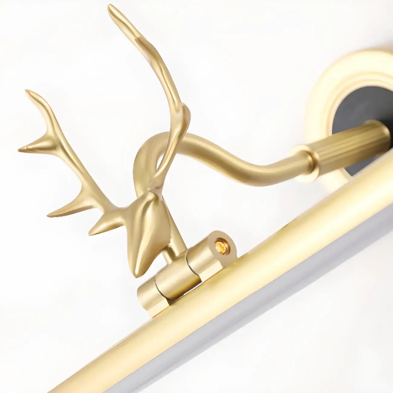 Modern Linear Gold Bathroom Vanity Light with Antler Design