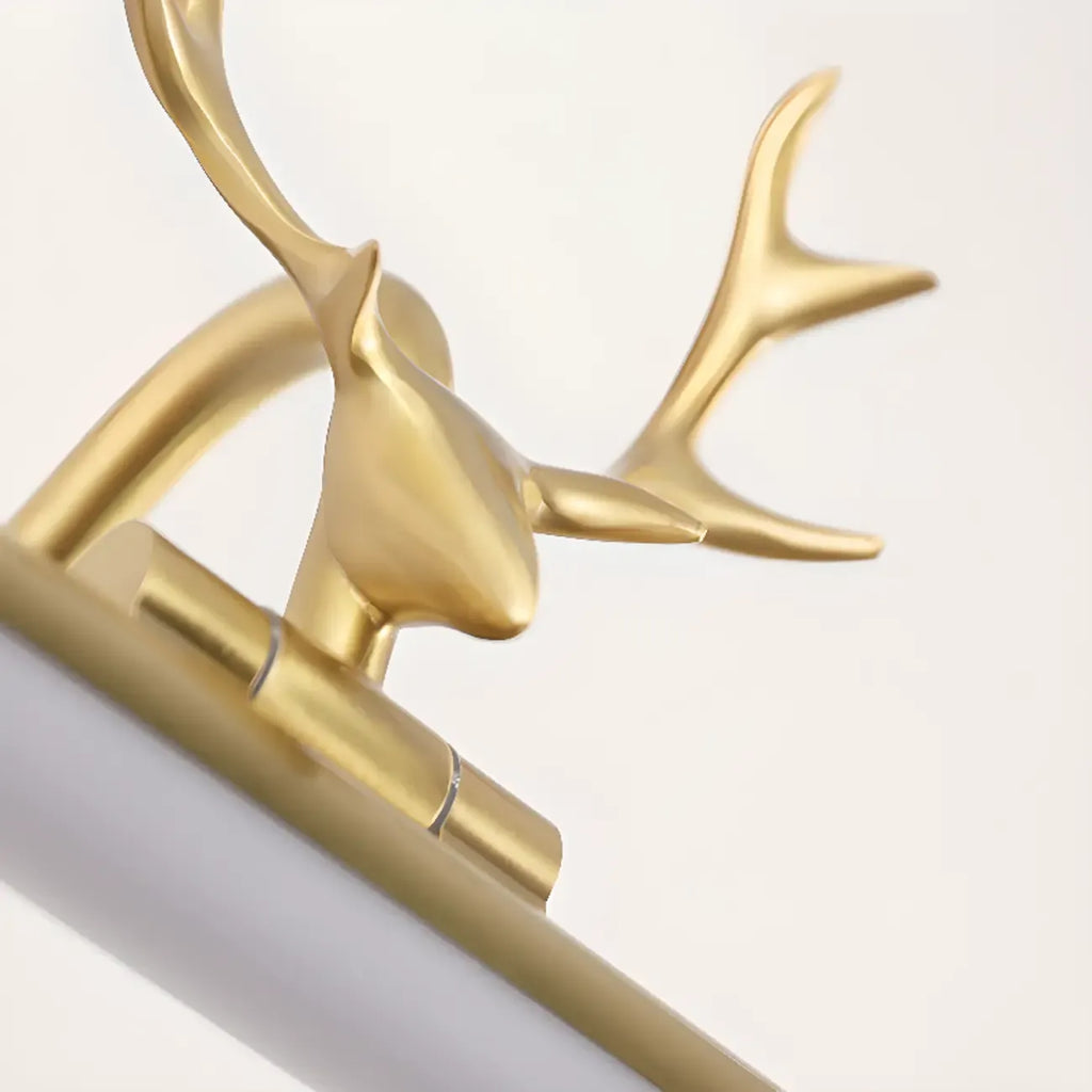 Modern Linear Gold Bathroom Vanity Light with Antler Design